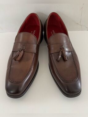 Moretti Black Label Mens Brown  Leather Tassel Loafers Dress Shoes 10.5